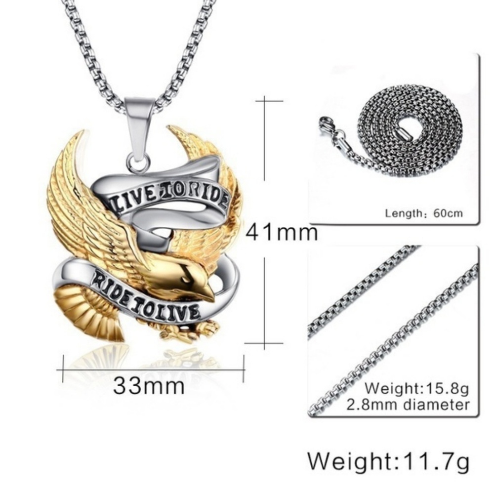 HARLEY DAVIDSON EAGLE NECKLACE (UNISEX) - Picture 4 of 4